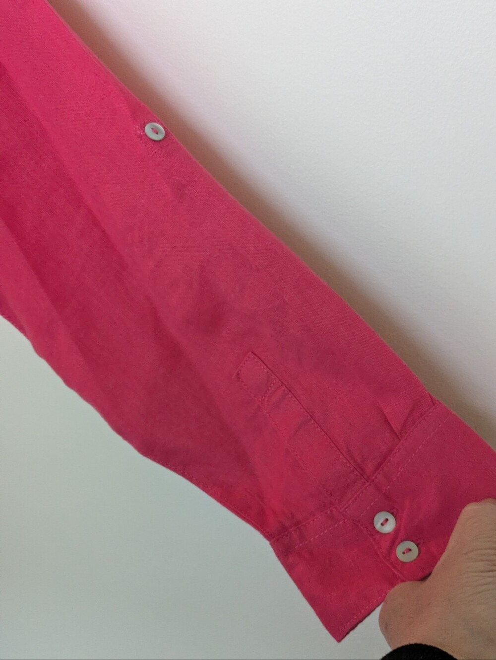 Sigrid Olsen Dark Pink Linen New Large Long Sleeve Top Shirt Blouse - Picture 8 of 11